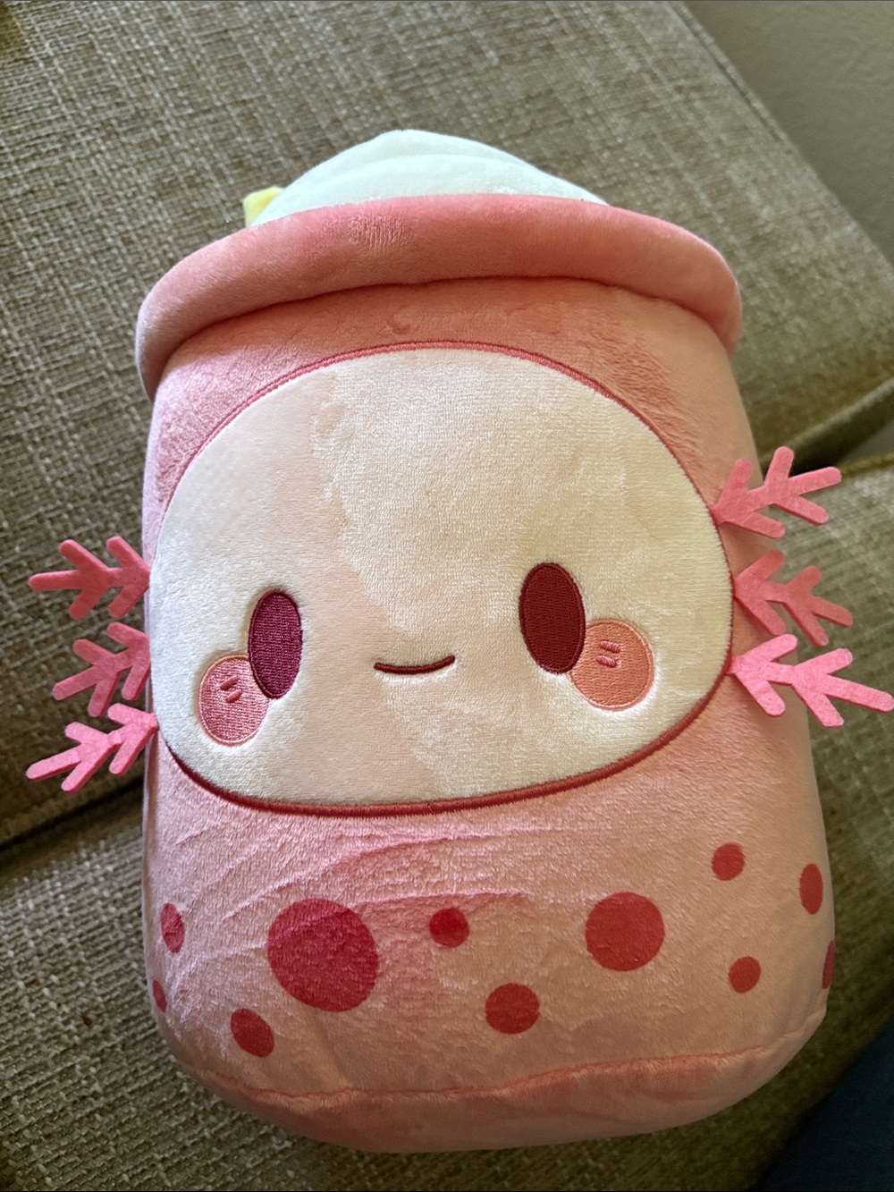 Pink Plush Axolotl Bottle Plush